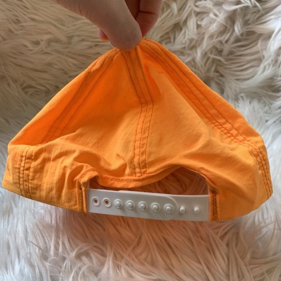 Goodyear Swingster Snapback Trucker Hat USA made Orange SpellOut - Picture 5 of 6